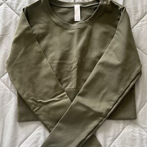 Women’s Offline Olive Green long sleeve compression top